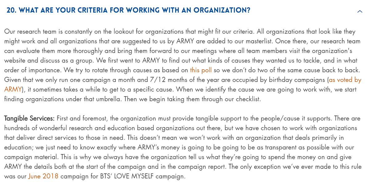 One In An ARMY FAQ10 What are your criteria for working with an organization?