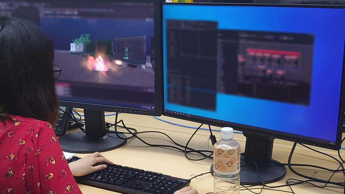 CAPCOM_VFX's tweet photo. 今年も新人研修が始まっています!今は丁度、RE ENGINEでの作品制作のターン。
先輩たちの指導の下、研修を進めていく中で、どんなエフェクトを作ればいいのか?といった意識が明確になってきているようです!
#CapcomEffects #ゲームエフェクト #新人研修 https://t.co/z2lPCVDNHd