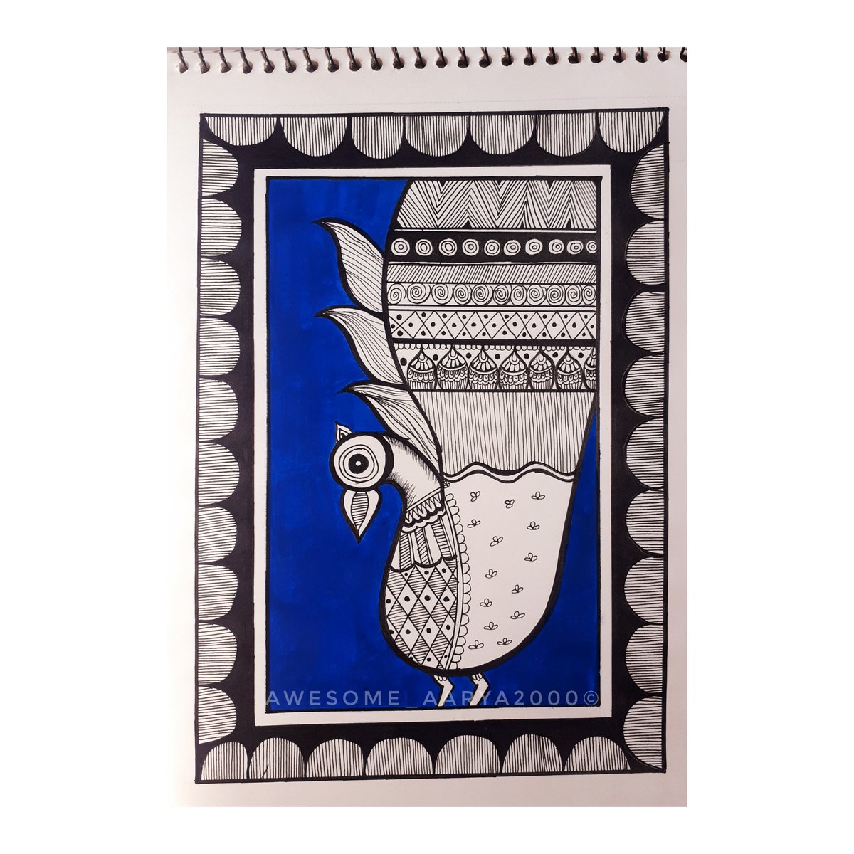 06_aarya_'s tweet image. #MADHUBANIART #DRAWING #LOCKDOWNWORK #LOVEFORART 🖤💙🖤💘