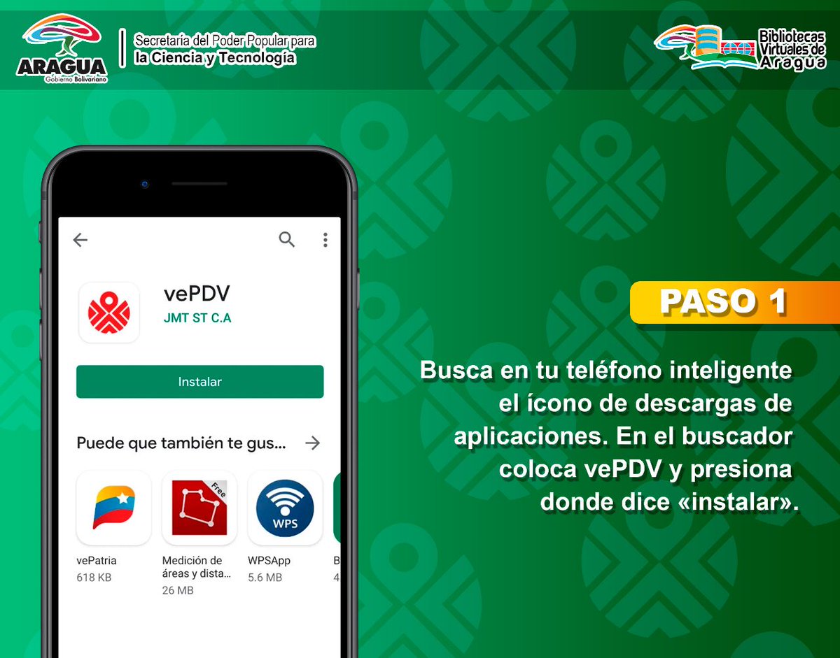 SoyBva's tweet photo. Uso de la Aplicación #VePDV
Paso #1: Busca en tu teléfono inteligente en #PlayStore y colocas en el buscador #vePDV
#AraguaQuédateEnCasa
@MarcoTorresPSUV @Mary_RomeroP @PabloGuzmanDice @CMcy2020 @InformaAragua @amigosdemaracay @AraguaCleba @ZE_Aragua @SaludAraguaP @AraguaCleba https://t.co/QKvxi4z9bO