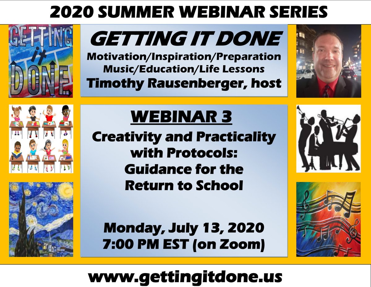 GettingItDoneUS's tweet image. WEBINAR 3 WATCH PARTY ON YOUTUBE!
Friday, July 31, 2020 at 8PM EST.
Join me in the chat box as the webinar is shown to the public!
#gettingitdone #edchat #educhat #musiceducation #COVID19 #schools #SchoolReopening #SchoolsMustShutdown #teachers #teacher
youtu.be/7942ij4Y09U