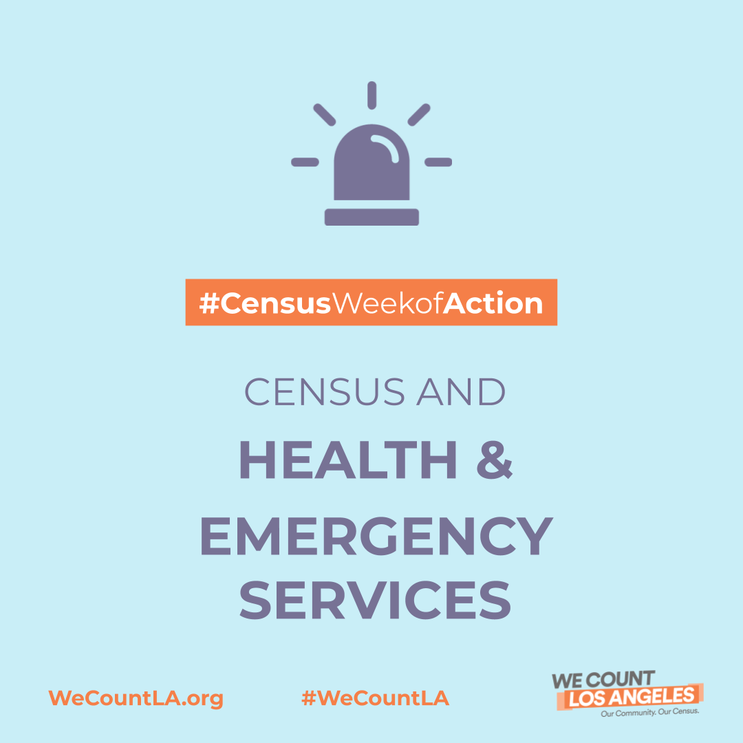 wecountLA's tweet photo. It's Day 4 of #CensusWeekofAction! 🎉 Here are some ways census data affects key health and emergency services 👇 https://t.co/Y2mvFjnhUK