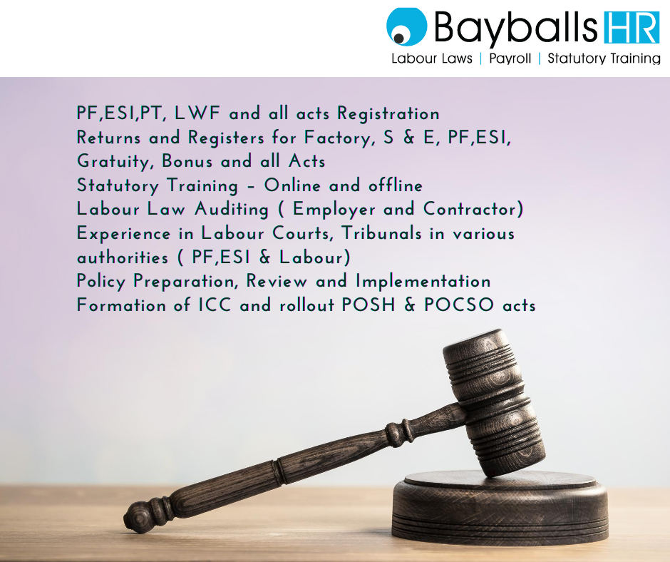 BayballsH's tweet photo. Monthly Compliance is mandatory either your company cover under S &amp; E/Factories/Catering Est. Acts, It is not just an obligation, you will get a lot of govt. benefits too, plz reach us via compliance@bayballshr.com / 9884027490 if you need more details.#labourlaws #pf #esi #lwf https://t.co/SzFASQtjyo