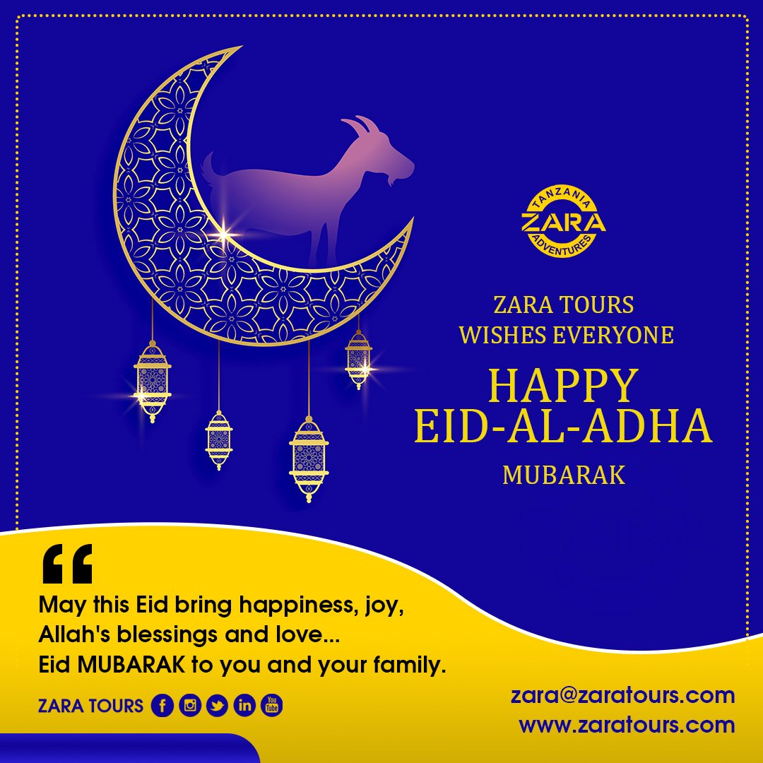 Zainabansell's tweet photo. Warm wishes to all on #EidMubarak . May the spirit of Eid bring joy &amp; prosperity in our lives and further us on path of harmony, compassion and brotherhood.
#zaratours #eidaladha2020 #love https://t.co/clYHITmMIj