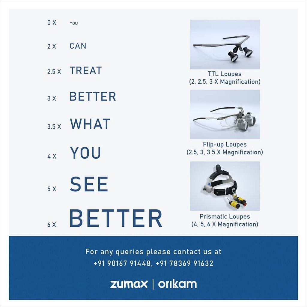 Zumax Loupes
Take Control. Not Chances
#Zumax #zumaxmicroscopes
#zumaxloupes #microscopicdentistry #dentalphotography #dentalmicroscope #indiandentist #loupes #dentistindia #dentists