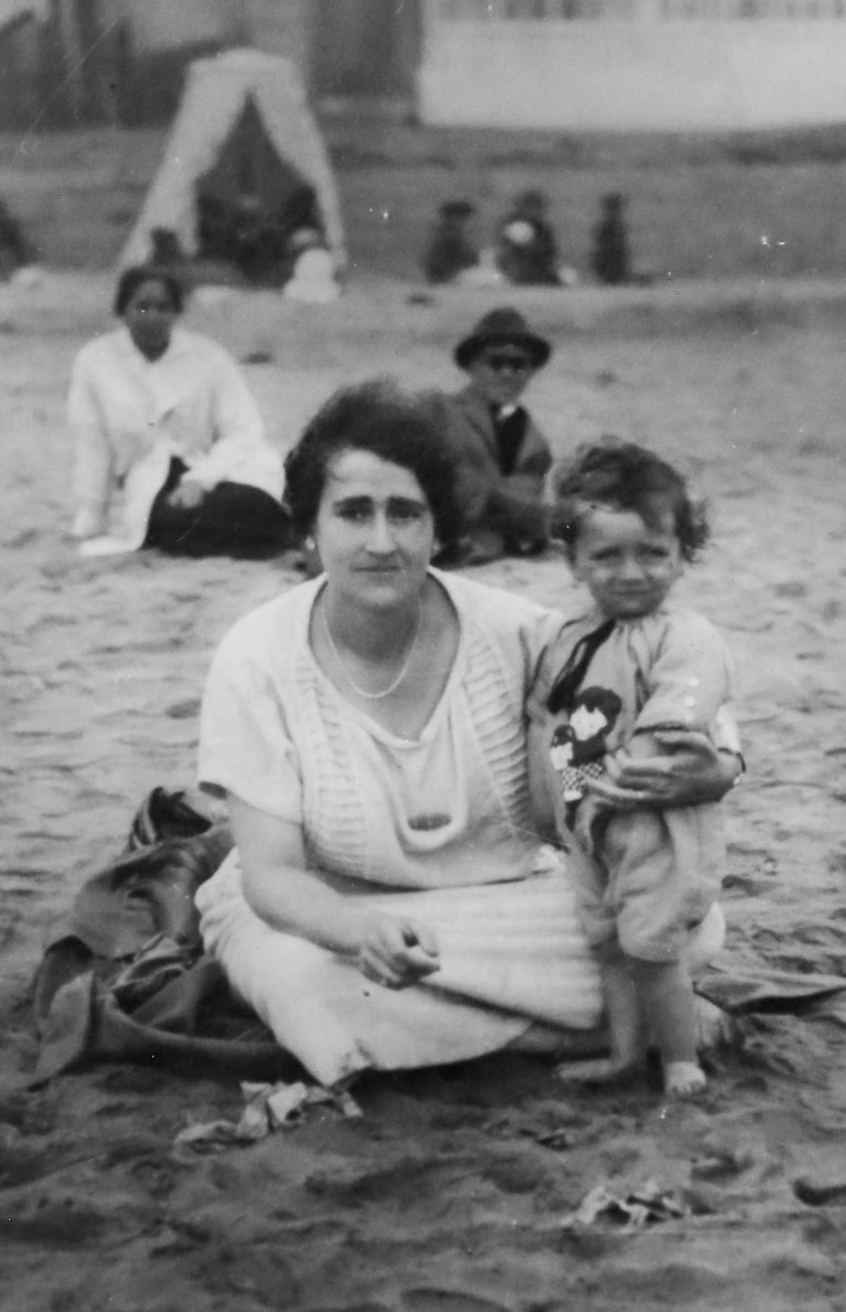 (wow I'm going through these teeny tiny photos and trying to zoom in and see what's in them and restore them to the best of my ability and holy cow, there are some really lovely ones of Filomena on the beach with my grandpa as a little boy, pre-everything)