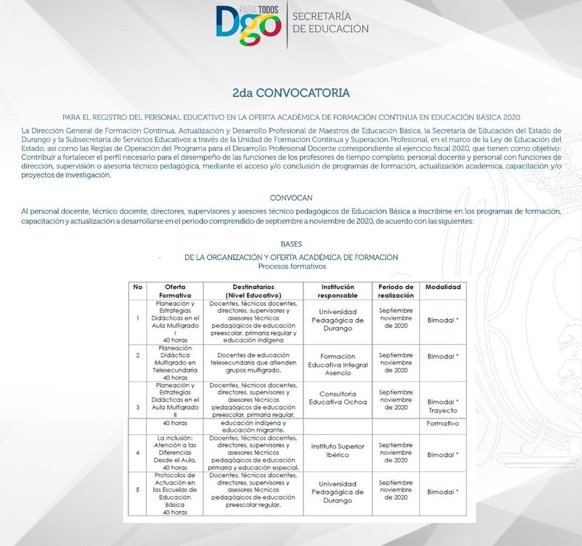 Secretaría de Educación del Estado de Durango tweet media