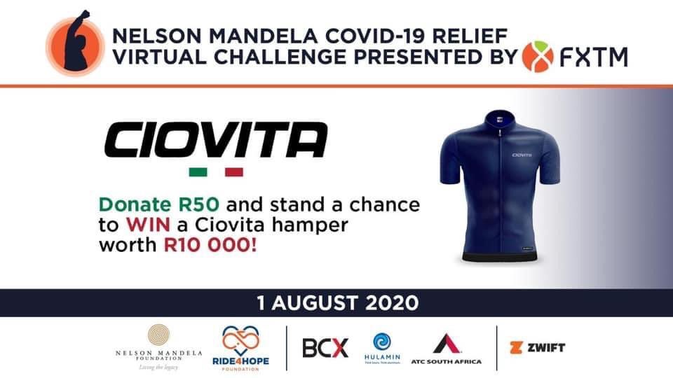 If riding with your sporting heroes wasn’t enough!

Participants will also stand a chance to win a Toyota Fortuner(for a month),signed team jerseys,Ciovita cycling hamper, Weber Braai unit and Falke hampers.

#covid19virtualreliefchallenge
#MakeEveryDayAMandelaDay