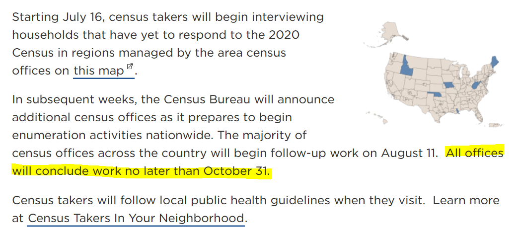 6. Bye, October 31.From July 30 version (left) v. July 31 version (right) of this webpage: https://2020census.gov/en/news-events/operational-adjustments-covid-19.html?#
