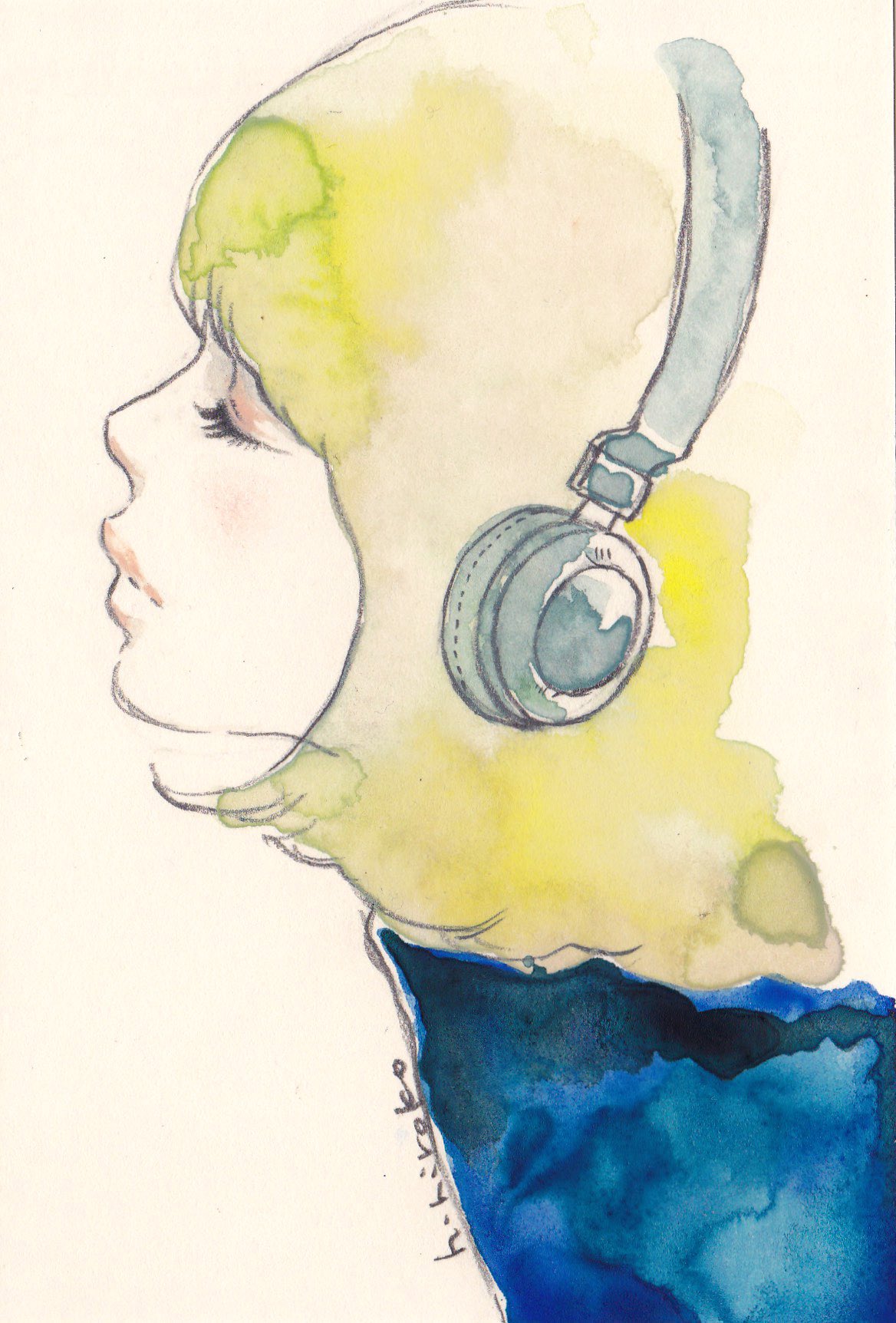 تويتر ハシモト ヒロコ Illustrator على تويتر 水彩画の横顔ガール イラスト Illustration Art 水彩画 女の子イラスト 横顔 T Co ru7ybwow