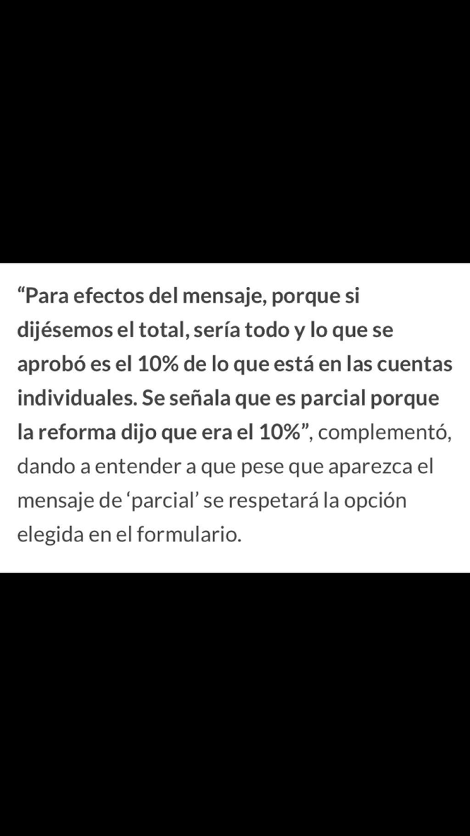 KimyFonttz's tweet photo. @AFPModelocl @AFPModelocl Espero que “PARCIAL” sea un error de concepto, debido que según la información adjunta se entiende como PARCIAL al 100% de mi 10%.
Favor de aclarar y transparentar su concepto. https://t.co/EZKc8wSzZ5