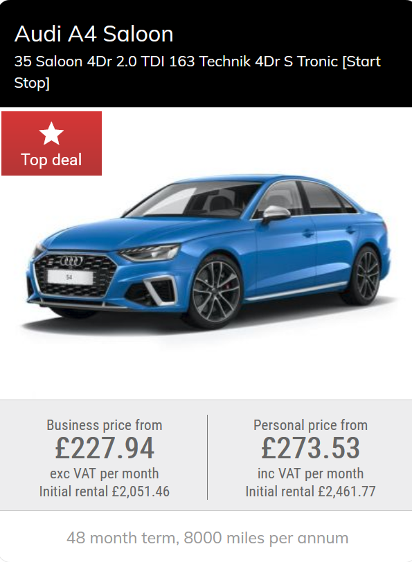 securecarlease's tweet photo. The new Audi A4 from as little as £273.53 per month. https://t.co/P2jfPc9dqb