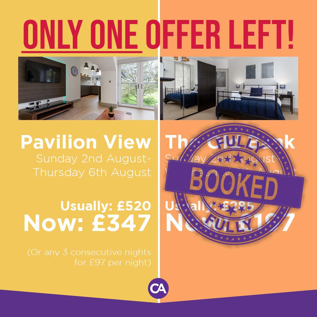 LAST APARTMENT LEFT! Book today at cashortstay.co.uk #lastminutedeal #shortstay #staycation