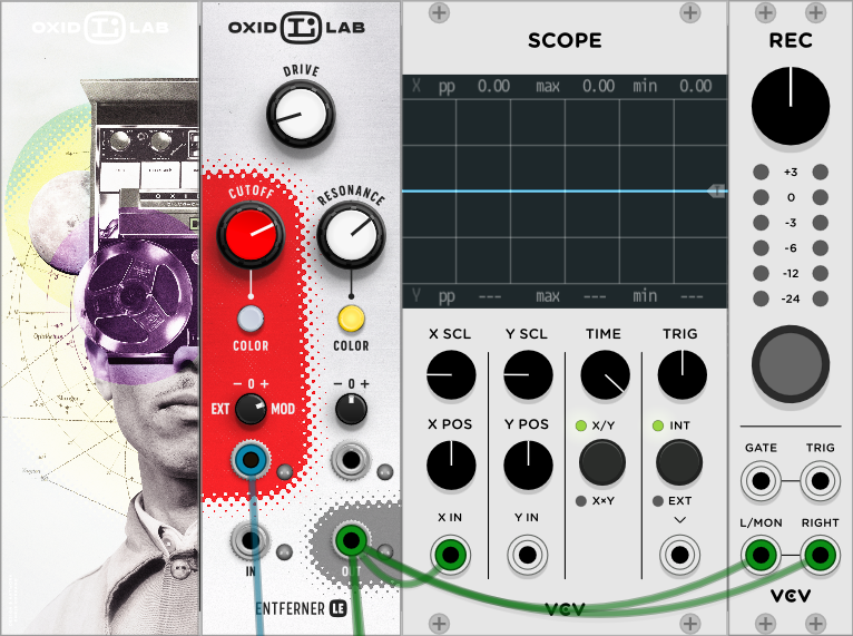 oxidlab's tweet photo. The Entferner LE filter set to self-oscillation and a sample to modulate the cutoff.⁠
⁠
Check out the sound here: https://t.co/WjM7AqW6Br⁠
.⁠
.⁠
.
.⁠
#modularsynthesizer #synths #eurorack #soundscape #eurorackmodular #ambient #synthesizers #vcvrack #vcv #oxidlab #entferner https://t.co/0zg6cvEZYN