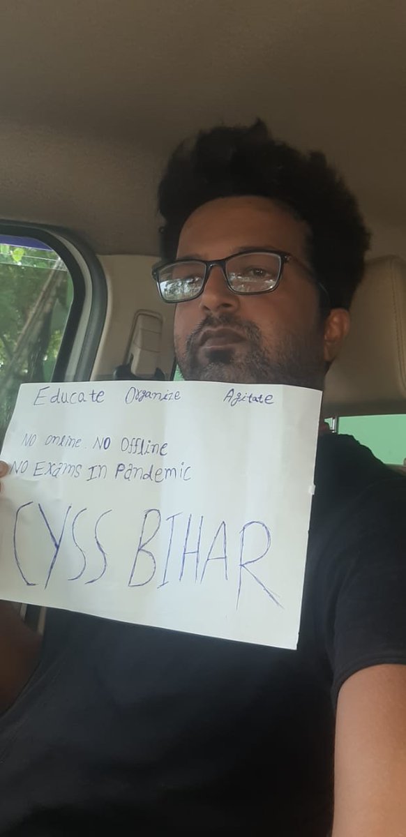 AsifAliCYSS's tweet photo. "No Online, No offline"
cancel means cancel
संरक्षक @cyssbihar बिहार @HimanshuCYSS जी...
@cyssbihar
#CYSSAgainstExamsInCovid
#NoExamsInCovid
#RejectUGCGuidelines https://t.co/frjSIaOZqq