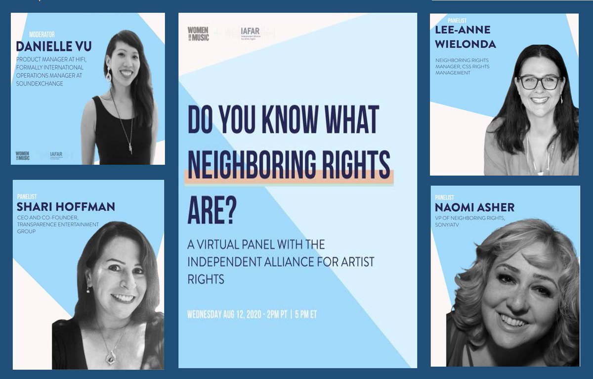 Whether you’ve been in the industry for years, or you’re up and coming, few artists and managers understand neighboring rights. Find out about the worldwide royalties you probably aren’t receiving (and how to change that) at us02web.zoom.us/webinar/regist… on Aug 12 @ 5PM EDT/2PM PDT ⁠