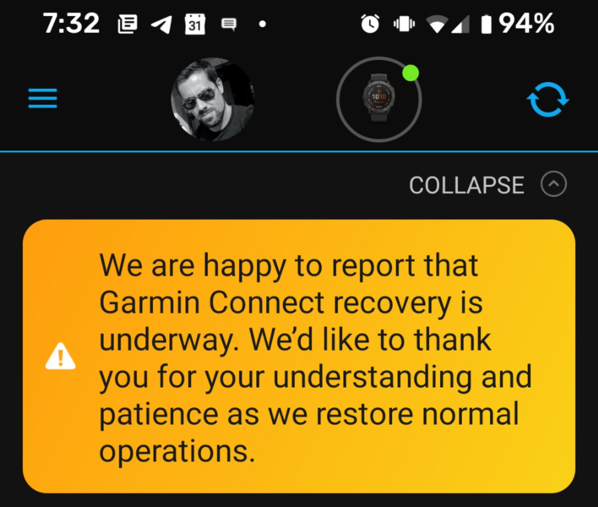 nnovaes's tweet photo. @Garmin is trying to say that everything is ok, but it's not ok for the last 7 days :(((( @suunto https://t.co/gVTFucxtMN