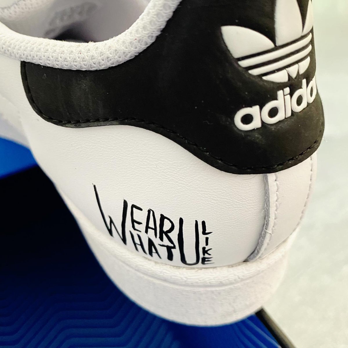 Nitasha22's tweet photo. And they’re here! So chuffed to be counted among the 50 #adidasoriginals #superstarsofchange with these custom #adidassuperstar ! A big shout out to Chaitanya Dixit for doing his thing! #beyourself #wearwhatyoulike https://t.co/lk8riBEGx0