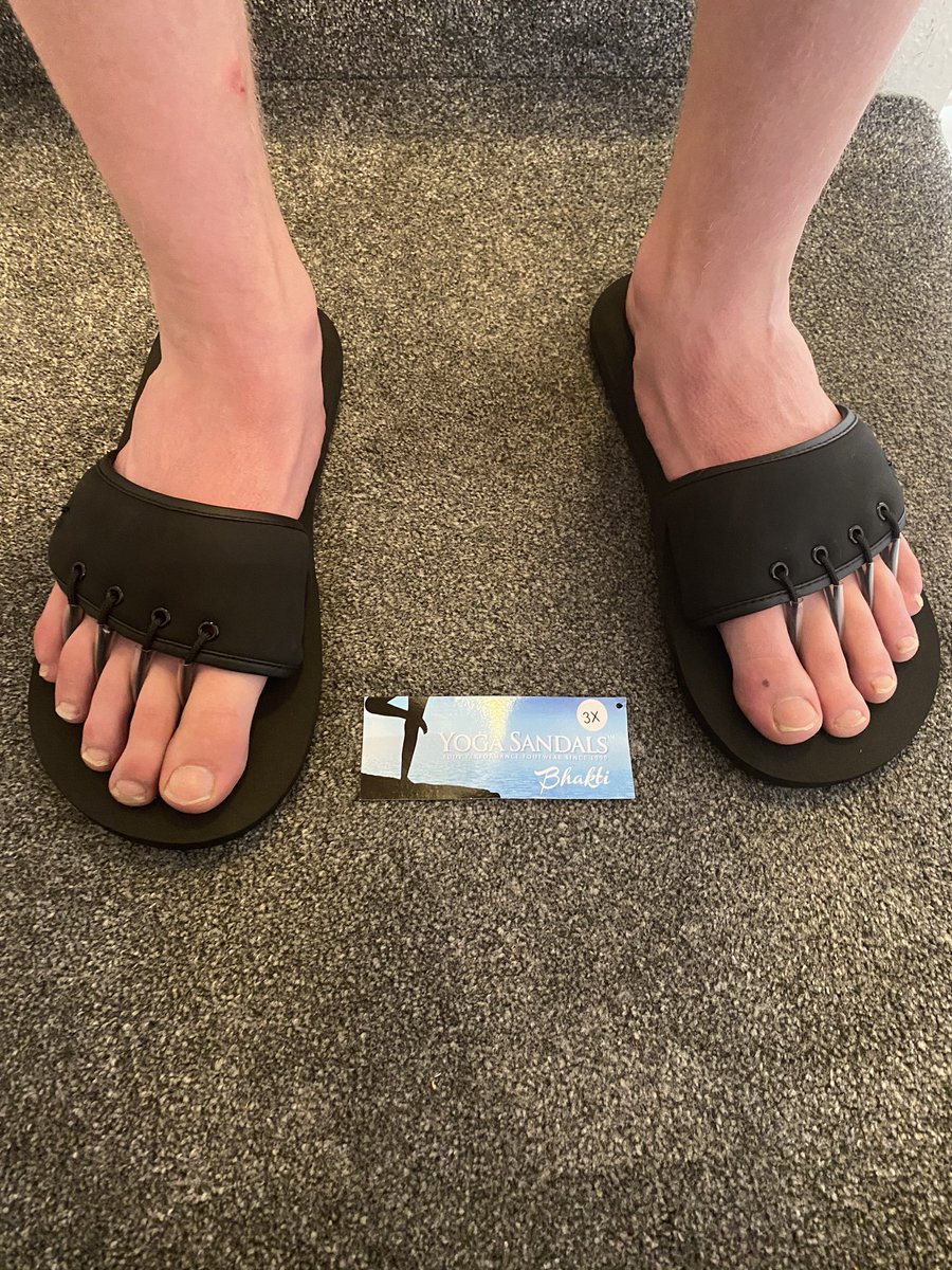 Success! Teenage son agrees that these look like sliders - but as Podiatrist parent they are so much better! <a href="/EmmaSupple/">Emma Supple</a> #yogasandals #teenagersshoes #summerfeet #sliders #supplefeet