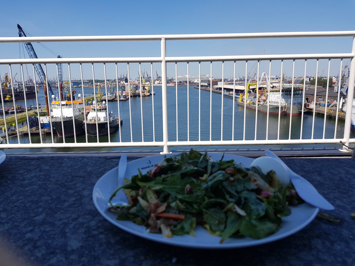 🤩 Perfect weather, perfect lunch, perfect view!

#rotterdam #harbour #waalhaven #voicechannelexperts