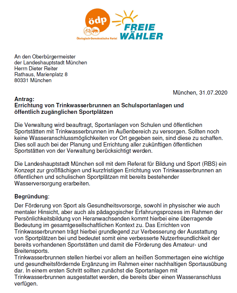 FWmuc's tweet photo. Beim #Sport braucht man #Wasser! 💧
Wir fordern deshalb, dass an Schulsportanlagen und
öffentlich zugänglichen Sportplätzen #Trinkwasserbrunnen errichtet werden.🧡
#München #FW #FWMuc #freiewähler #LebenswertesMünchen #PlanfürMünchen #Erfrischung #Trinken https://t.co/mgaRQj0vUg