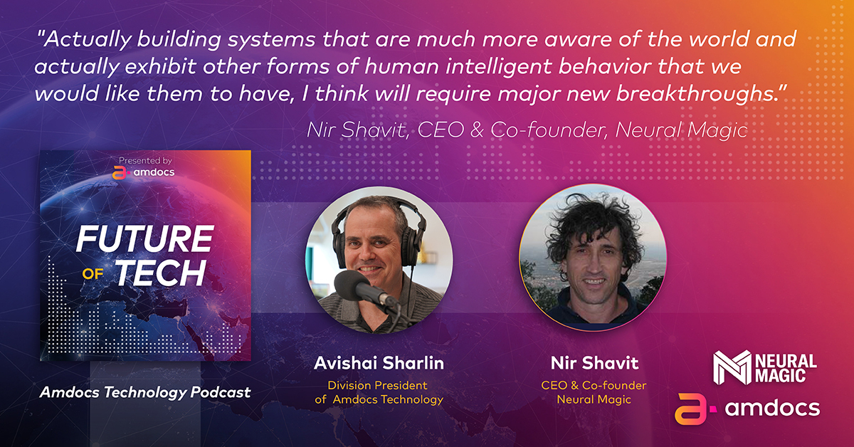 urizisser's tweet photo. Hear Avishai Sharlin and Nir Shavit, @neuralmagic CEO & Co-founder, discuss how human tasks can be automated via machine learning, and more:
Apple: https://t.co/dP0i10dc8K
Spotify: https://t.co/7xHu8Bi6Ws
Google: https://t.co/Y0OqPRRUJC
#Podcast #FutureOfTech #NeuralMapping #ML https://t.co/Ca5ACIPina