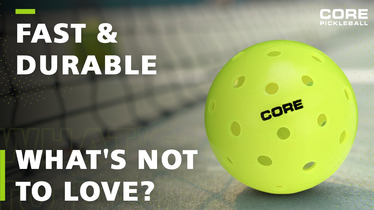 CorePickleball's tweet photo. The perfect balance between speed and durability, CORE made a pickleball that just makes sense! What’s not to love? #COREpickleball #playallday https://t.co/NFn0Sa558F