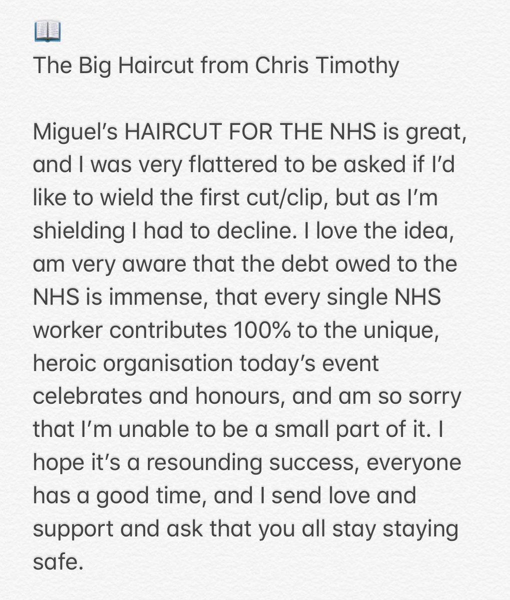 OrthoHandWrist's tweet photo. Not long until I lose a lot of (hair) weight in aid of #loveyourhospital !

https://t.co/hoJflTXydb

I have had a lovely message of support from one of our West Sussex locals, Christopher Timothy.
Many of you will remember him as James Herriot in All Creatures Great and Small. https://t.co/FAkWkYsj3N