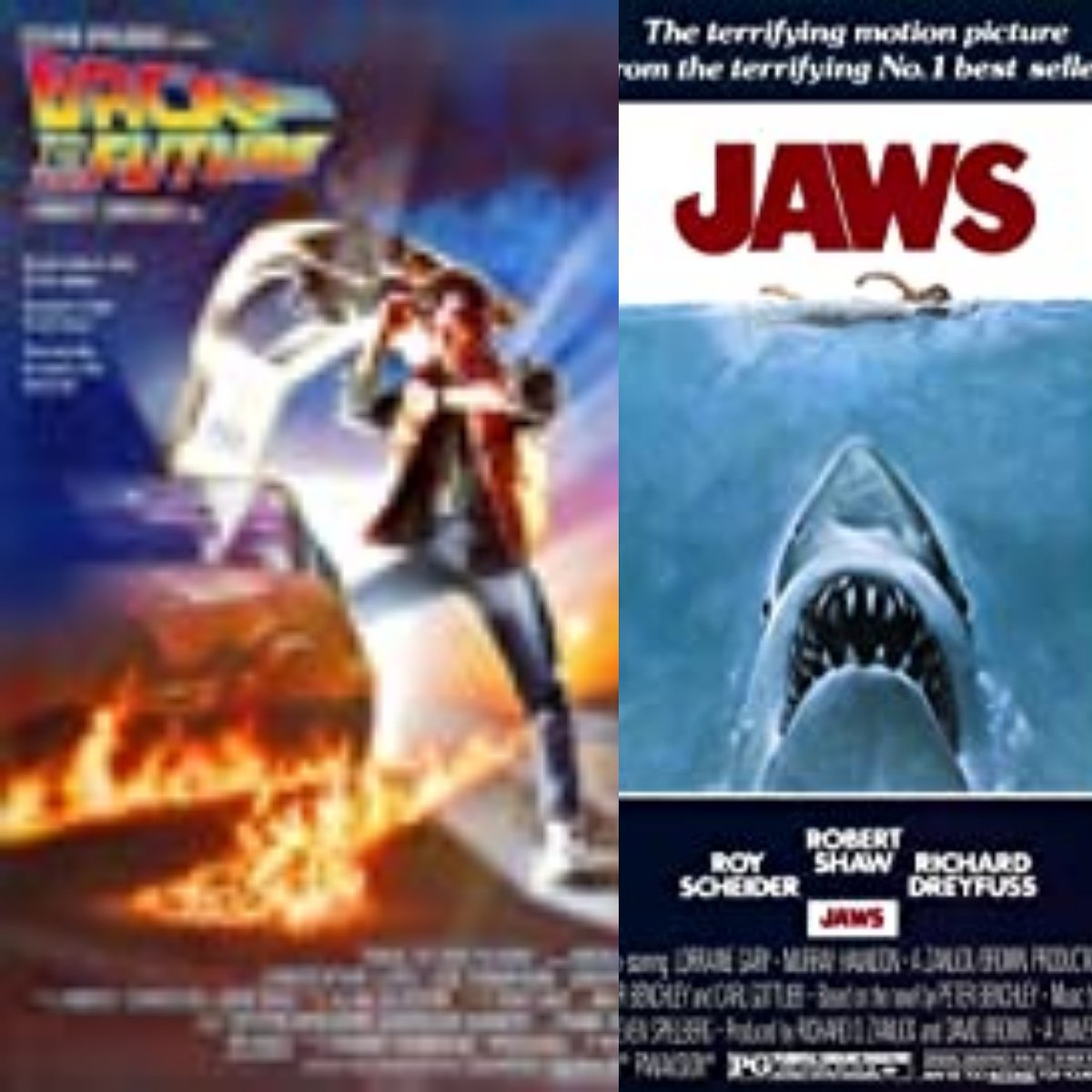 portelmsley's tweet photo. July 31-Aug 1-2-3: BACK TO THE FUTURE (1985) with JAWS (1975) @ 8:50pm.  Tickets: https://t.co/6CBoKdf0Bd https://t.co/sJr8poFnol