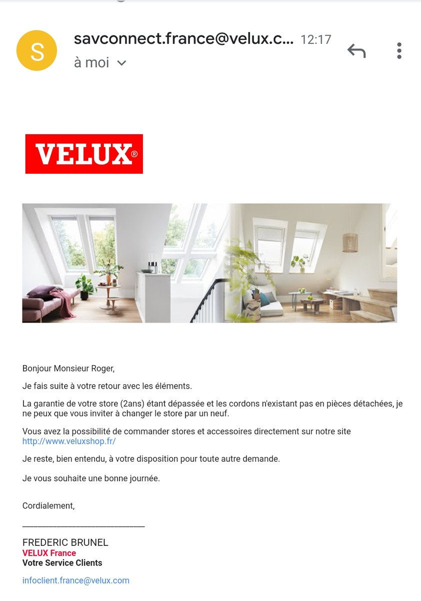 ooCHURIoo's tweet photo. @VELUX_France @VELUX le développement durable c'est aussi faire des produits fiables et réparables 😤😡 @60millions https://t.co/wv0gc9jNgs