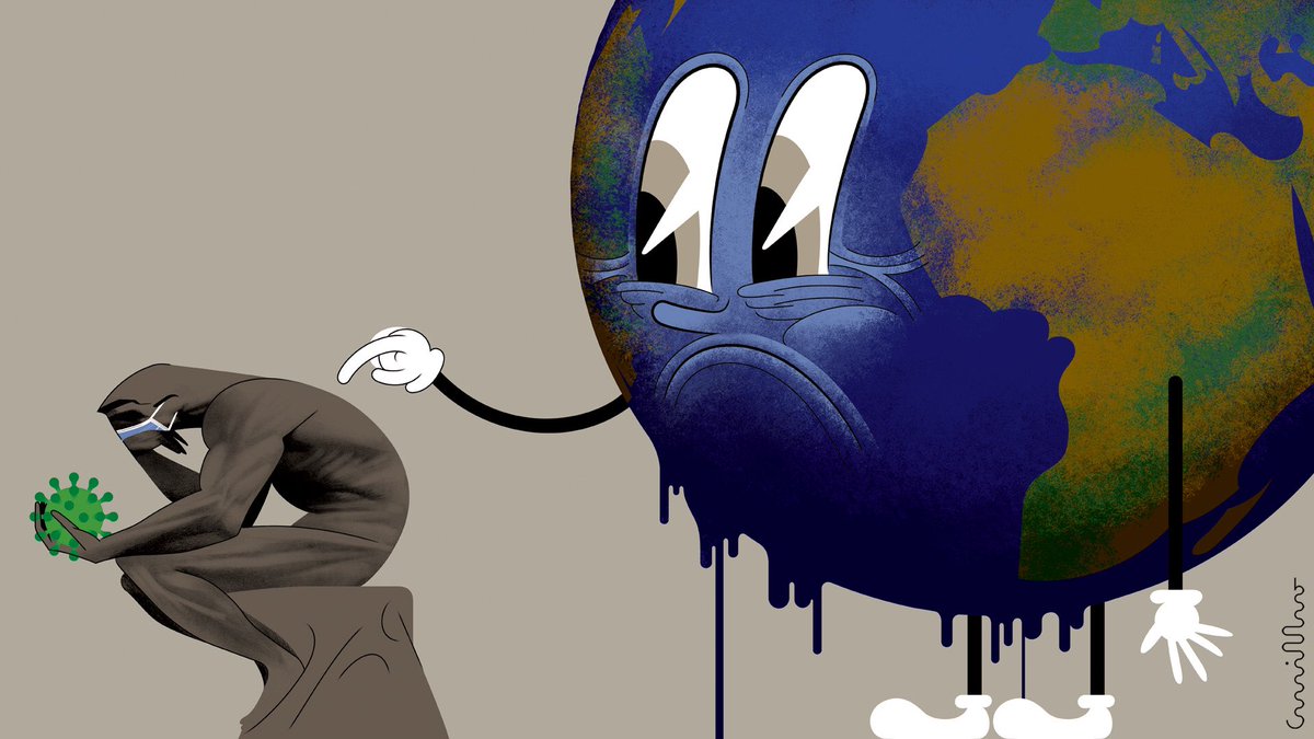 tveitdal's tweet photo. Climate Cartoon of the day: Don't forget - There will be no vaccine for global warming @andre_carrilho https://t.co/IGuNZjDMOz
