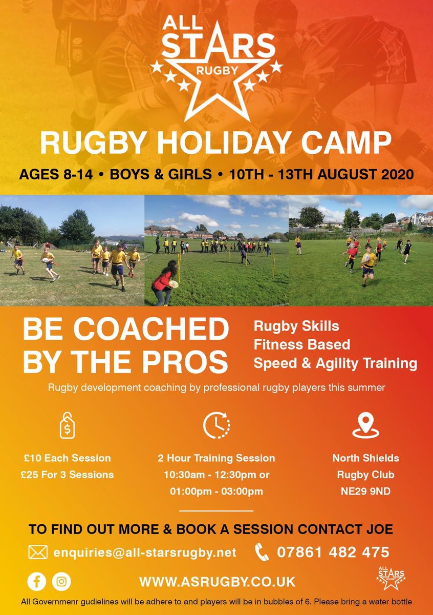 🏉 rugby summer camp for those wanting to improve existing skills or give the sport a try. Excellent venue and superb coaching. 🏉 #coachingbythepros #bethebest #northeastrugbyleague