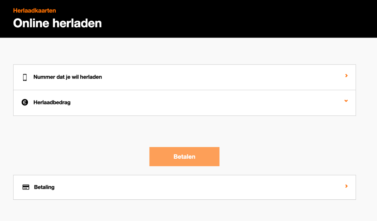 Standaert's tweet photo. Hey @OrangeBENL , ik ben sedert vandaag tijdelijk pre-paid maar er lijkt een probleem te zijn op jullie website (Google Chrome) om online te herladen (zie screenshot) https://t.co/ddw7HFjoUd