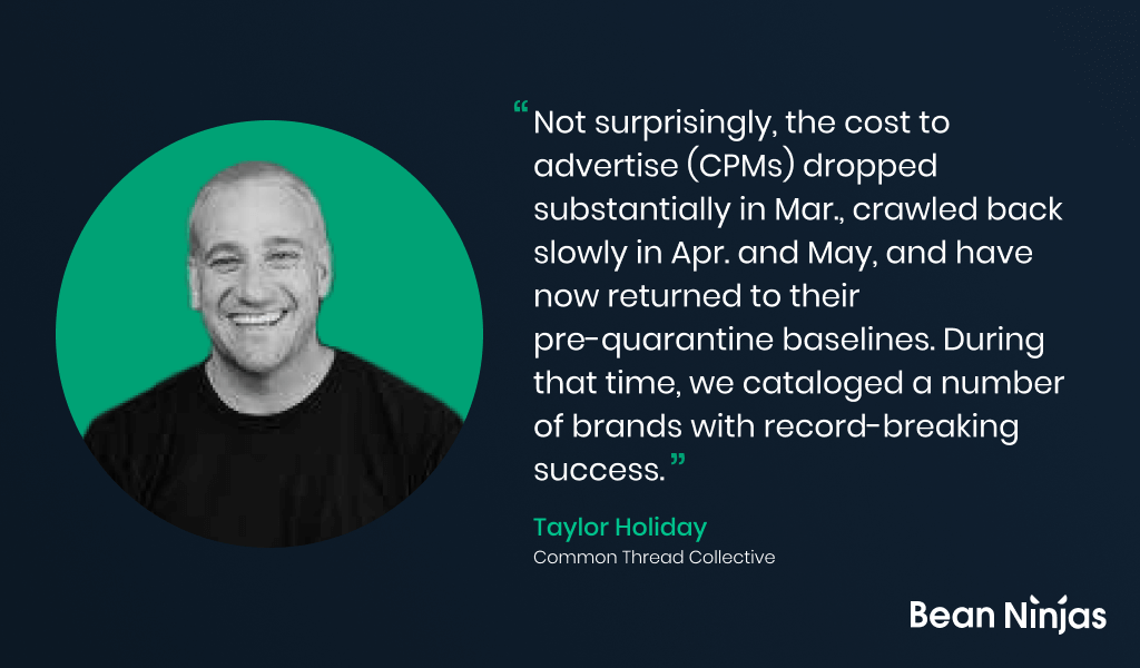meryl_johnston's tweet photo. eCommerce sellers prioritized paid social a lot more after the pandemic started. Here’s what @TaylorHoliday @CommnThreadCo observed.
Read the full eCommerce Recession Impact Report
▸ https://t.co/AmDAgeQP88
#whitepaper #BNEcomReport #ecommerce #covid19 https://t.co/HBPROSVSeG