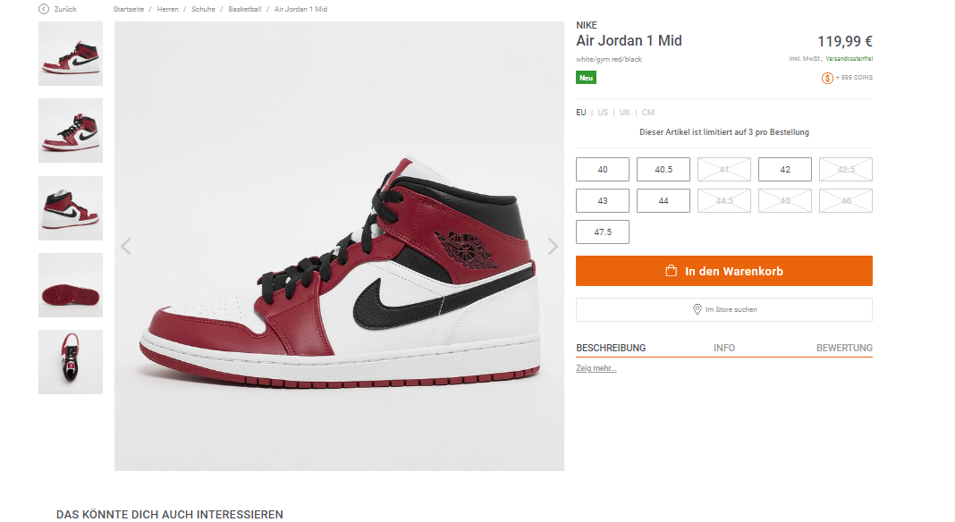 air jordan 1 mid herren snipes