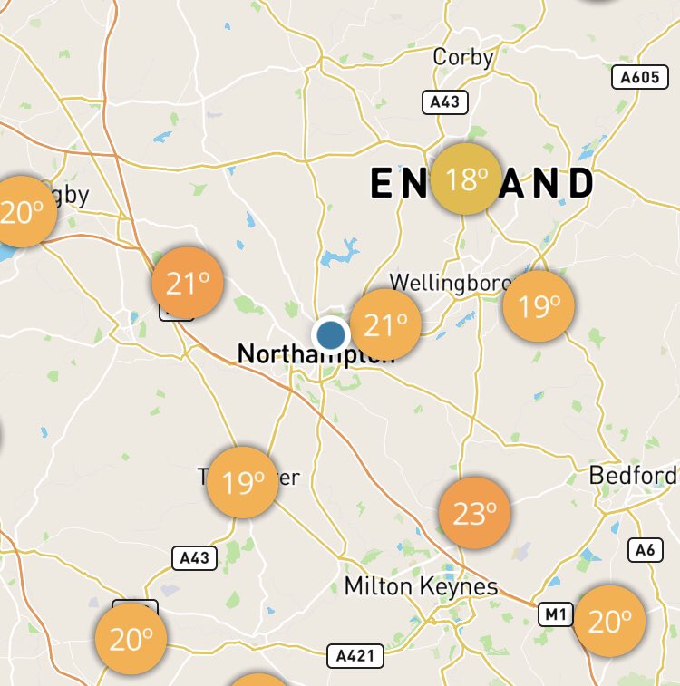 NNweather's tweet photo. 8am and if you’re going out for a morning walk it’s already warm with temperatures at 21°C in parts of the county.

33°C expected this afternoon. https://t.co/sPKMlBjiP0
