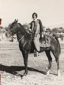 Rafiullah Khan and Jill Favero can be seen in the photos when they participated in the tent pegging at Kohat in a festival. Skipping many details here. Both of them shared the same passion, fell in love with each other and got married the in 1974 Milan.