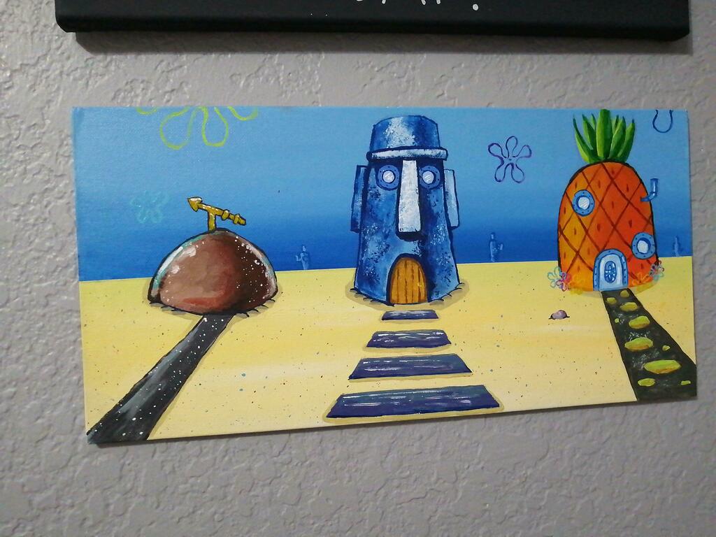 SpongeBob Memes on X: So I finished this painting, I think I quite like it   / X