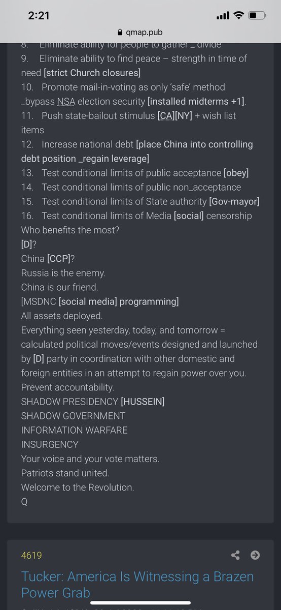New Q 4620Q is describing how the Democrats worked with the Chinese communist party to infiltrate American leader ship at the political corporate and entertainment levelsSome involved in this for blackmail and some have similar beliefs to the communist Chinese (think Hussein)