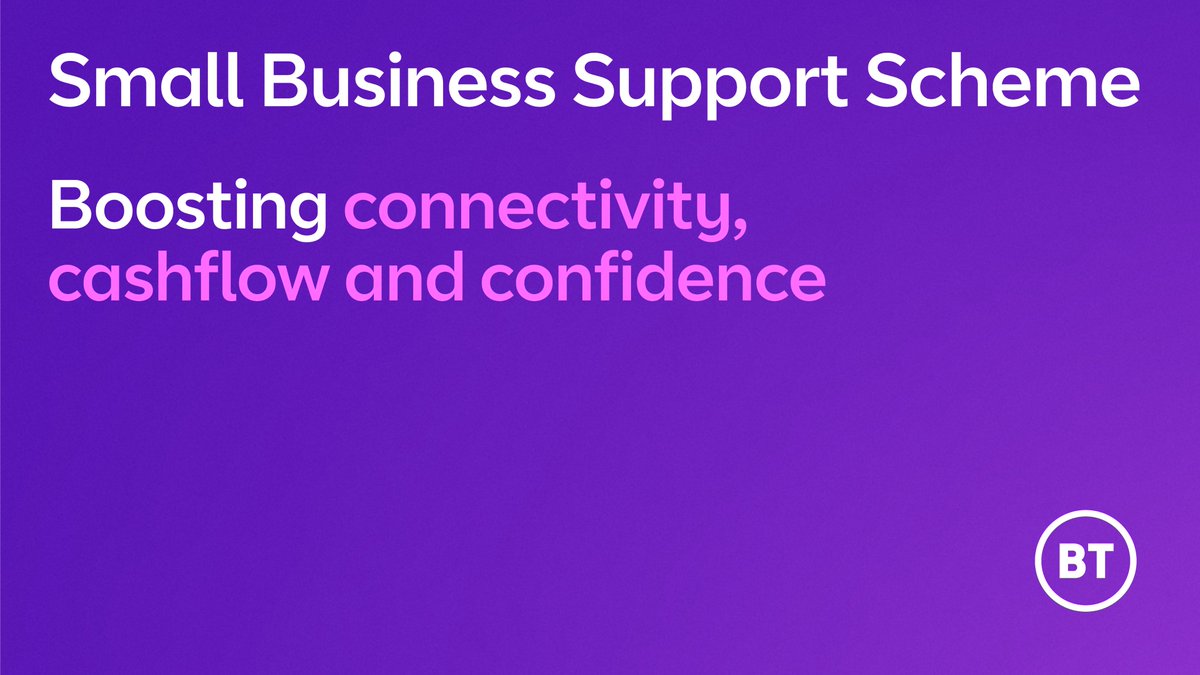 BTGroup's tweet photo. 2020 has been a tough year, in particular for the UK's 5.8m small businesses. Today we're launching a business support scheme. As the economy recovers from coronavirus and SMEs prepare for a post-Brexit future, we want to help boost their connectivity, confidence and cash flow https://t.co/QdBTxbzUSs