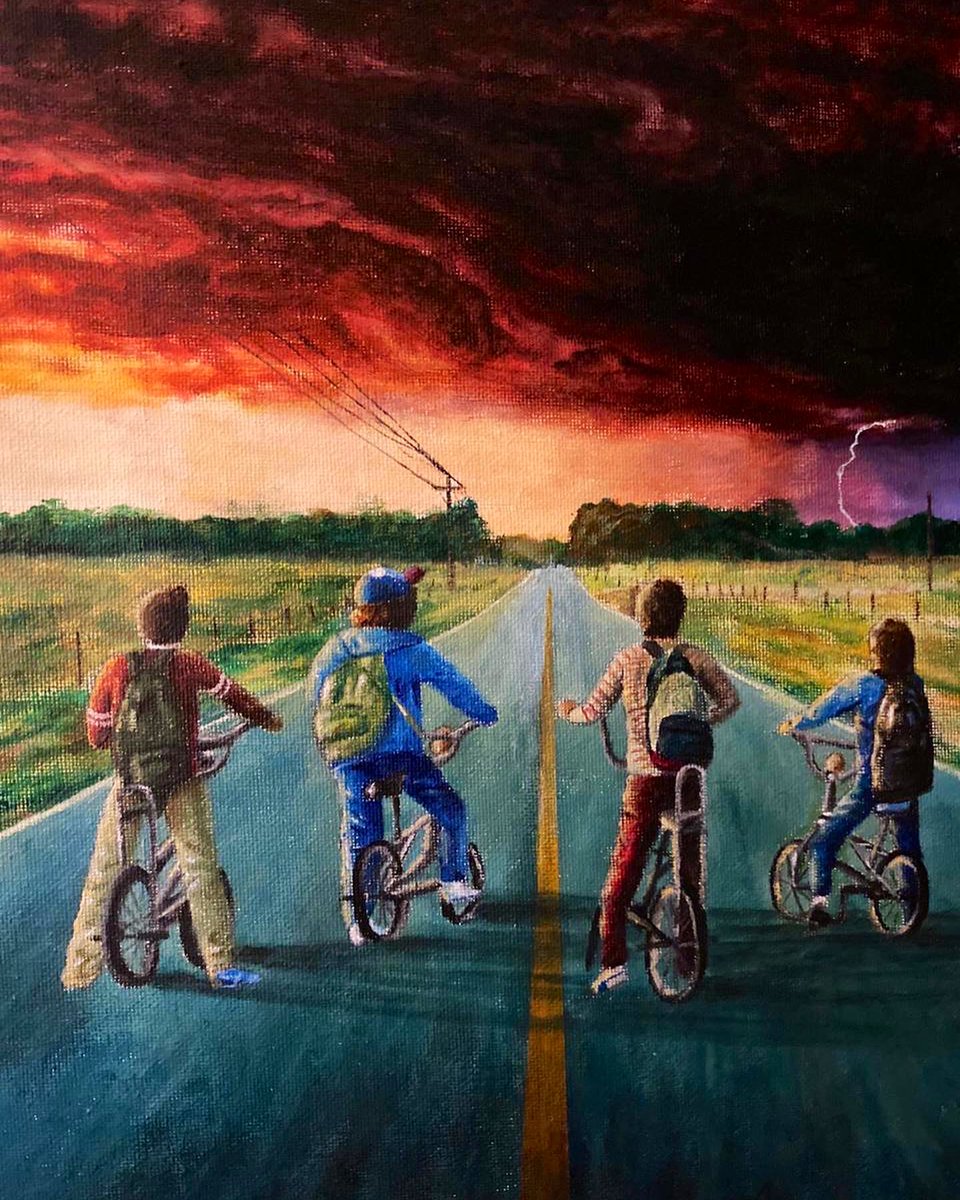 xh_011's tweet photo. انتهيت من لوحتي الجديدة stranger things بعد ١٦ يوم https://t.co/w4Vz3AF9mB