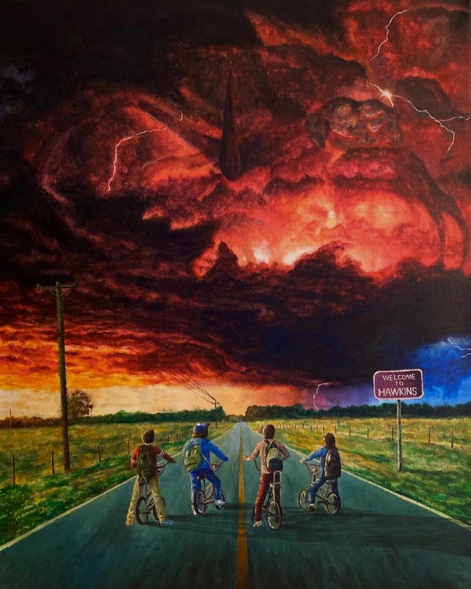 xh_011's tweet photo. انتهيت من لوحتي الجديدة stranger things بعد ١٦ يوم https://t.co/w4Vz3AF9mB