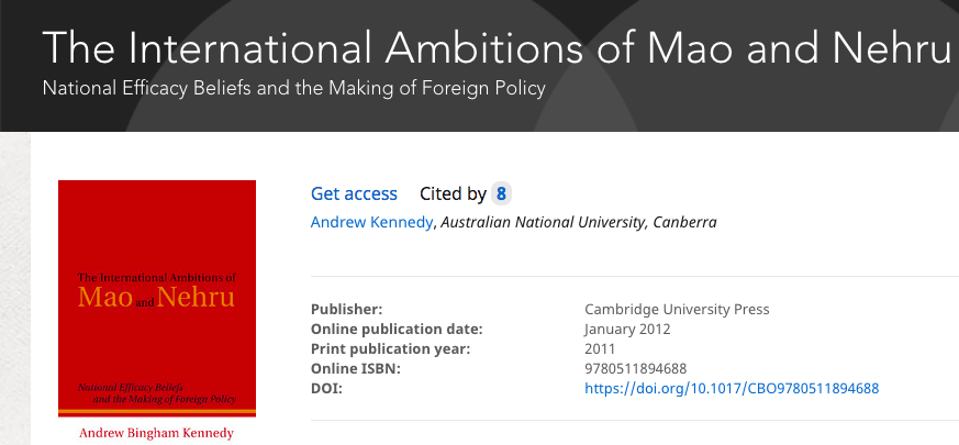 At best, there could be psychological reasons for why the leader is unique in his/her approach. For example, Andrew Kennedy argues that Mao and Nehru took bold military and diplomatic decisions but that was because of their "national efficacy beliefs".