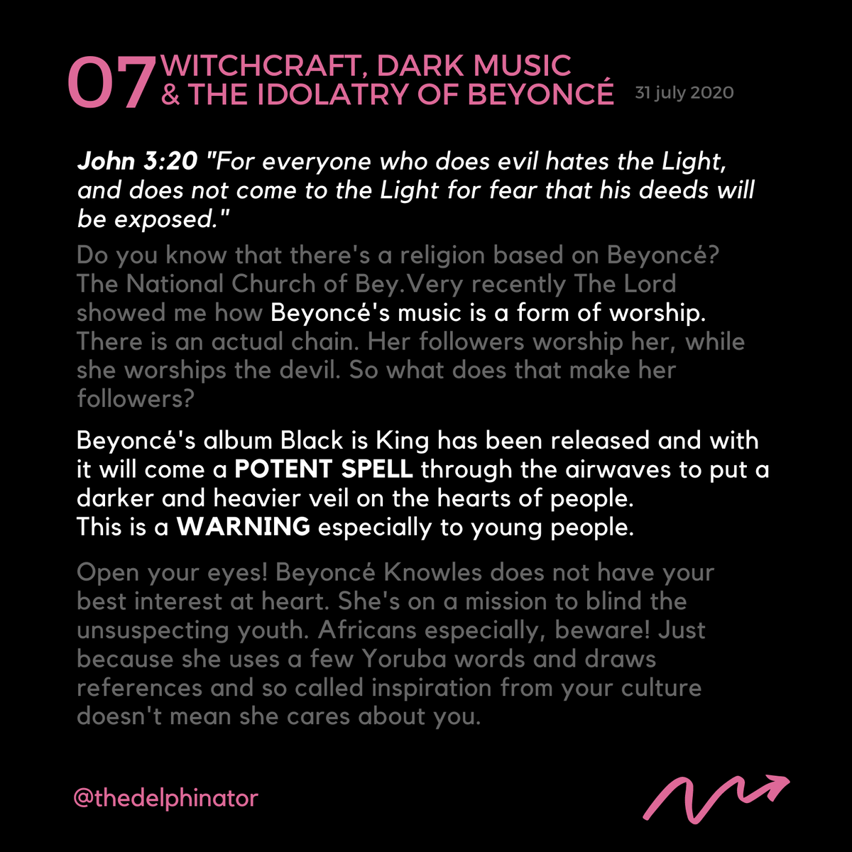 7.WITCHCRAFT, DARK MUSIC AND THE IDOLATRY OF BEYONCÉ. #JesusIsKing #BlackIsKing   #Beyonce
