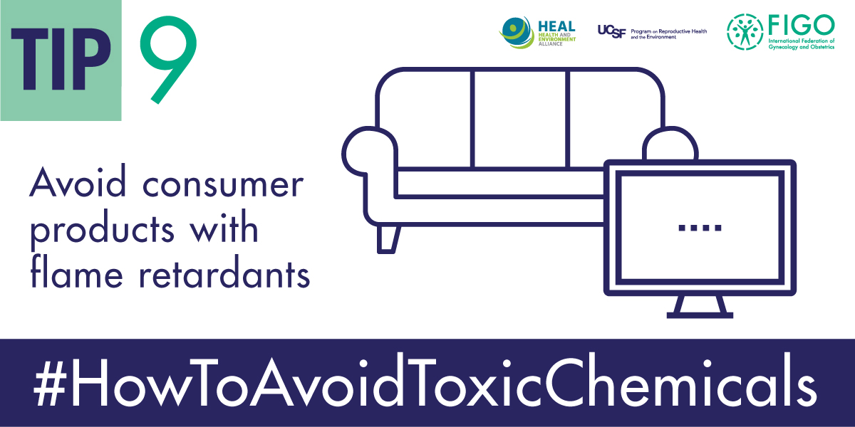 HealthandEnv's tweet photo. #FlameRetardants used in our furniture and other consumer products can be toxic to our health. Check labels!
Here's TIP 9β£ in our series on #HowToAvoidToxicChemicals before, during and after pregnancy π https://t.co/0P7PqAmtDB https://t.co/VmQaRKwkBZ