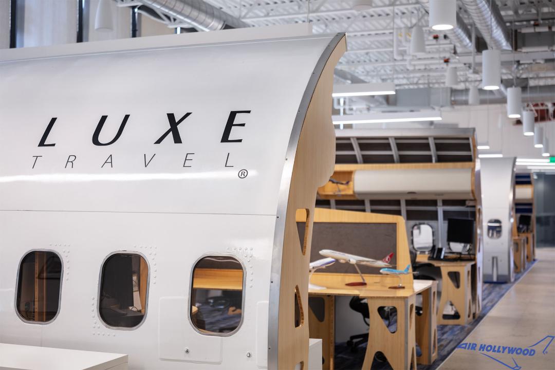 AirHollywood's tweet photo. So proud of our latest Air Hollywood design - a high-flying workspace for @LuxeTravelMgmt - it's an office that's a real trip! https://t.co/Gkqb9QPMTF