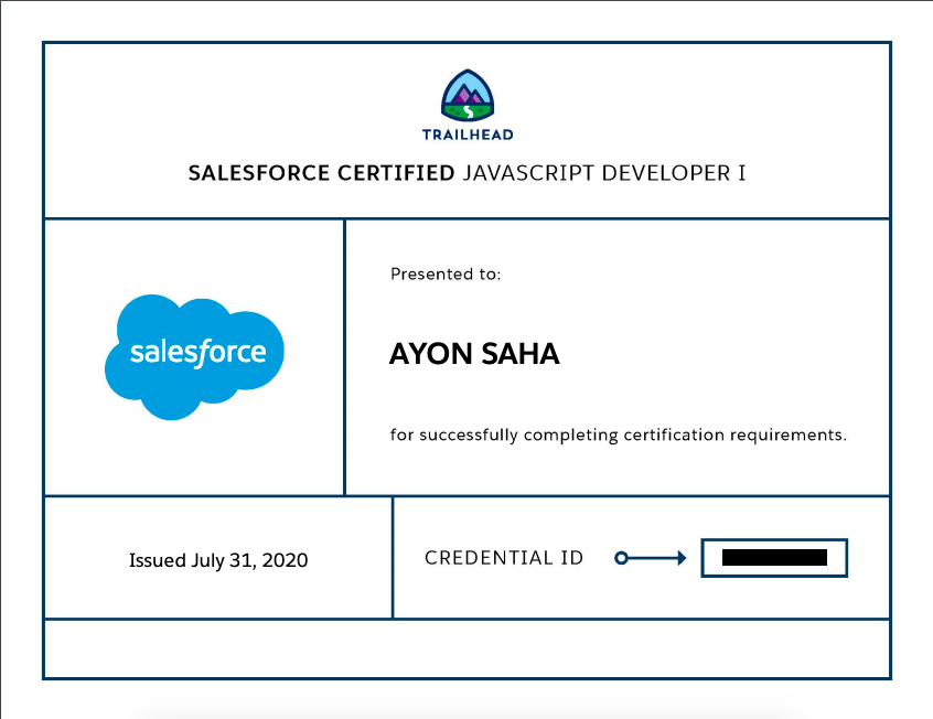 ayonsaha2011's tweet image. Salesforce Certified Javascript Developer I
#CertifiedPro
#SalesforceCertifications
#Salesforce
#Trailhead