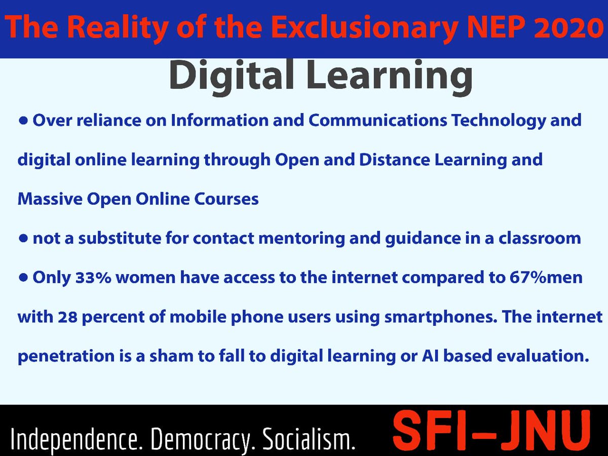 The problems with over emphasis on digital learning.  #RejectNEP2020 6/11