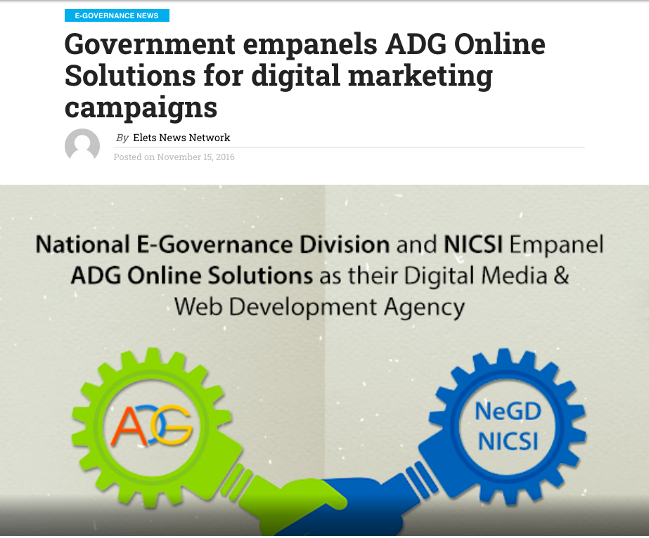 ADG Online has long been the agency of Modi govt for several ministries such as Ministry of Defense, National e-governance Division, etc.In 2016, they were also empaneled by the National Informatics Centre (NIC) which handles all online services for Modi govt. ministries(1/6)