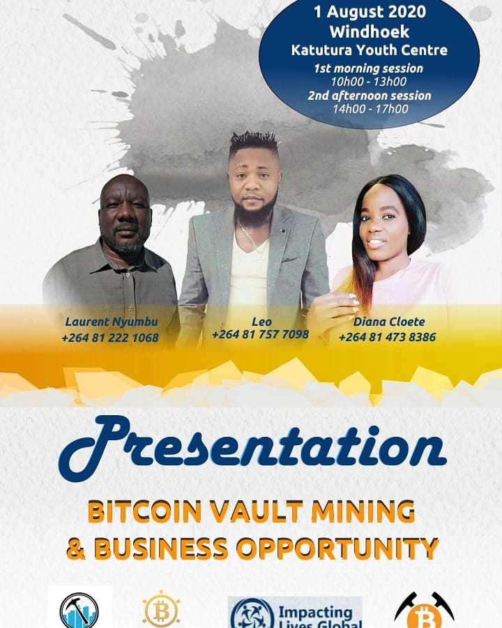 GaddafiNicklas's tweet photo. Here's an opportunity for you to learn about Bitcoin and Bitcoin vault that will definitely change your life financially, we're bringing you a Bitcoin and Bitcoin vault presentation, Vanue: Katutura youth center this Saturday 1st August 2020
Call me 0813514811 for reservations https://t.co/cw4KxdhYae